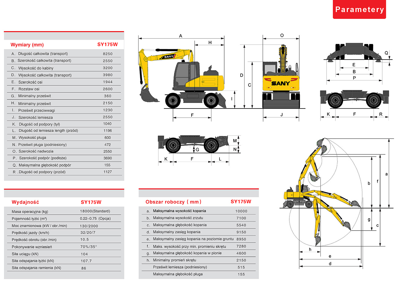 Sany Sy175w Dane