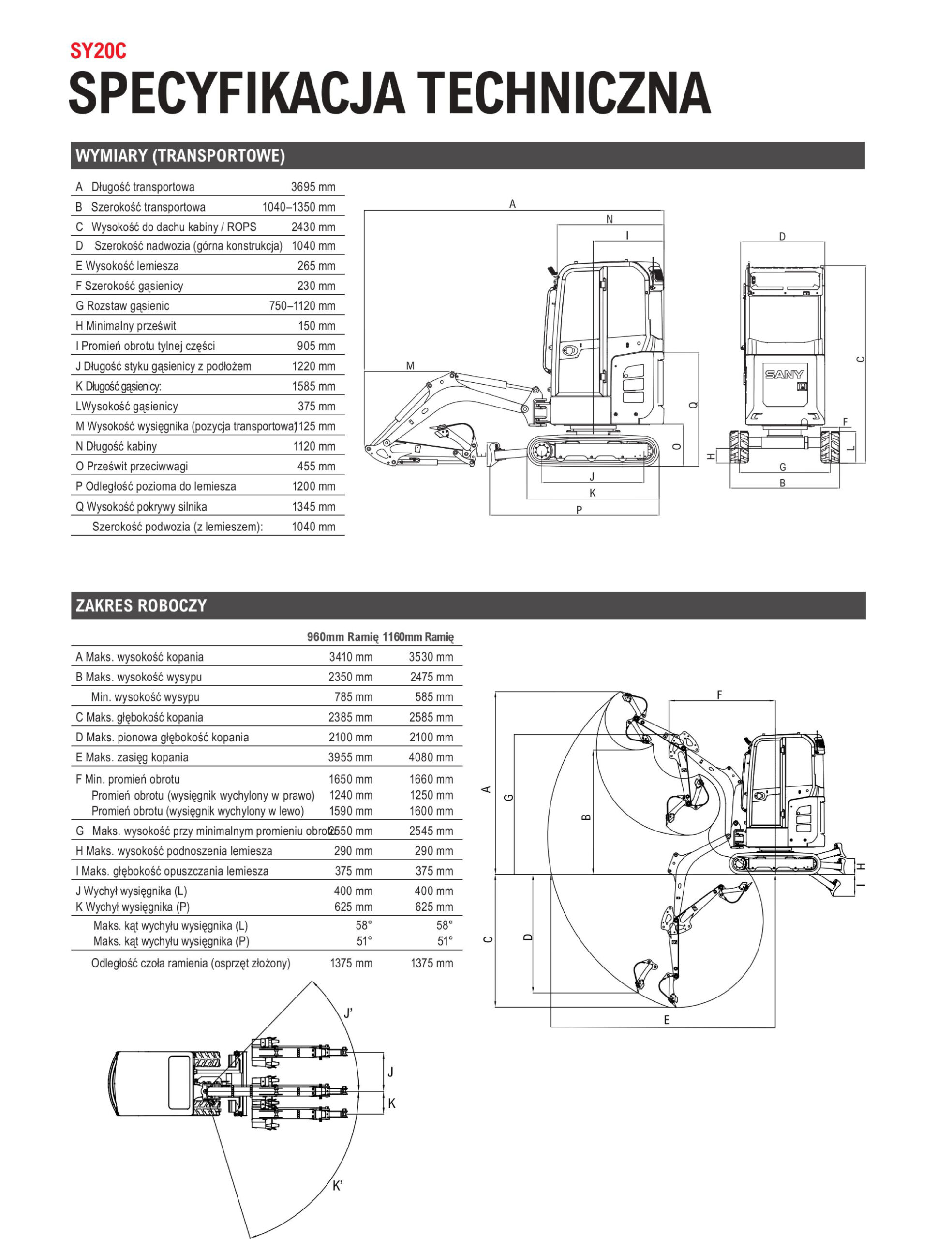 Sany Sy80u Pb Spec