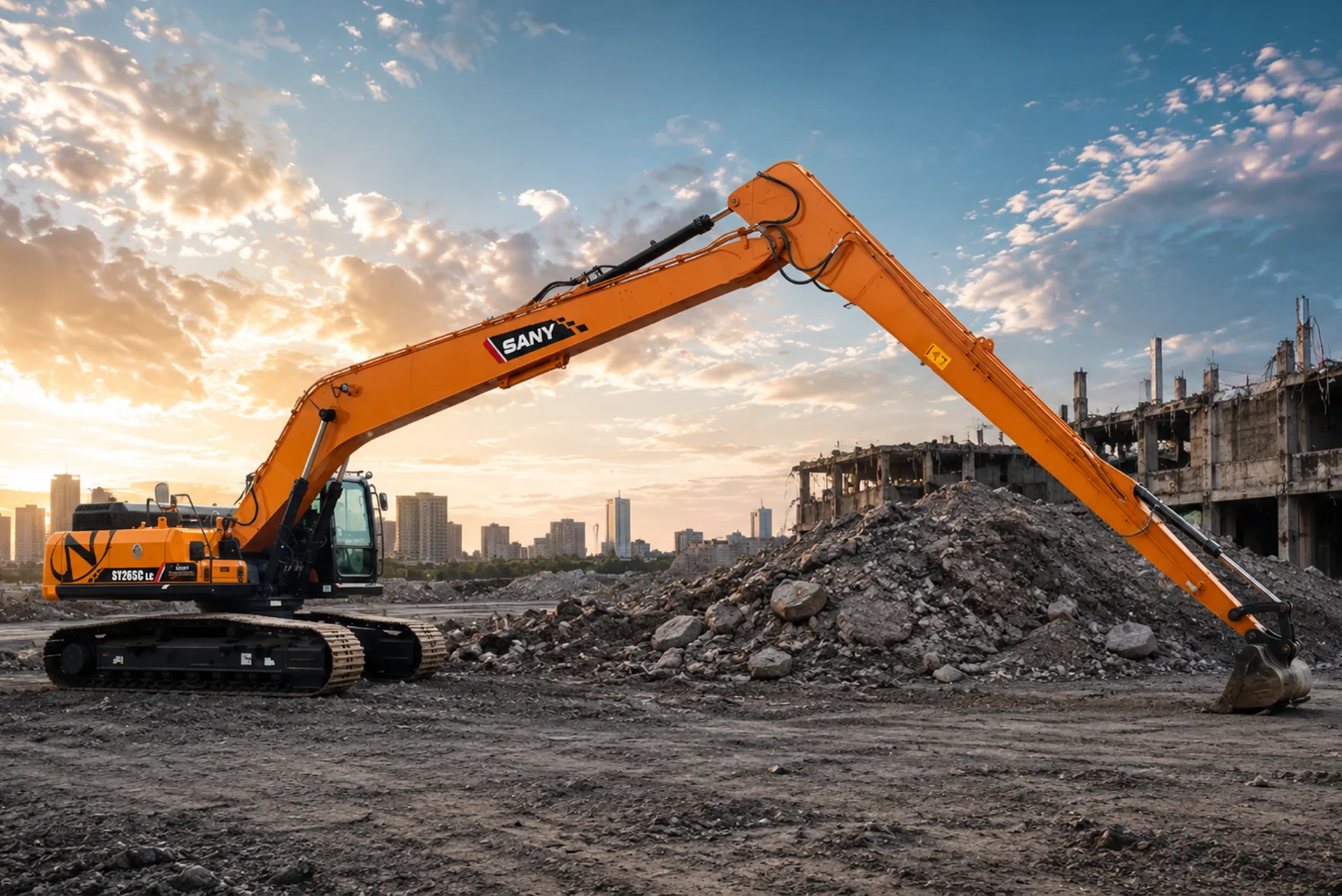Wydłużone ramię koparki long reach SANY SY265C LC