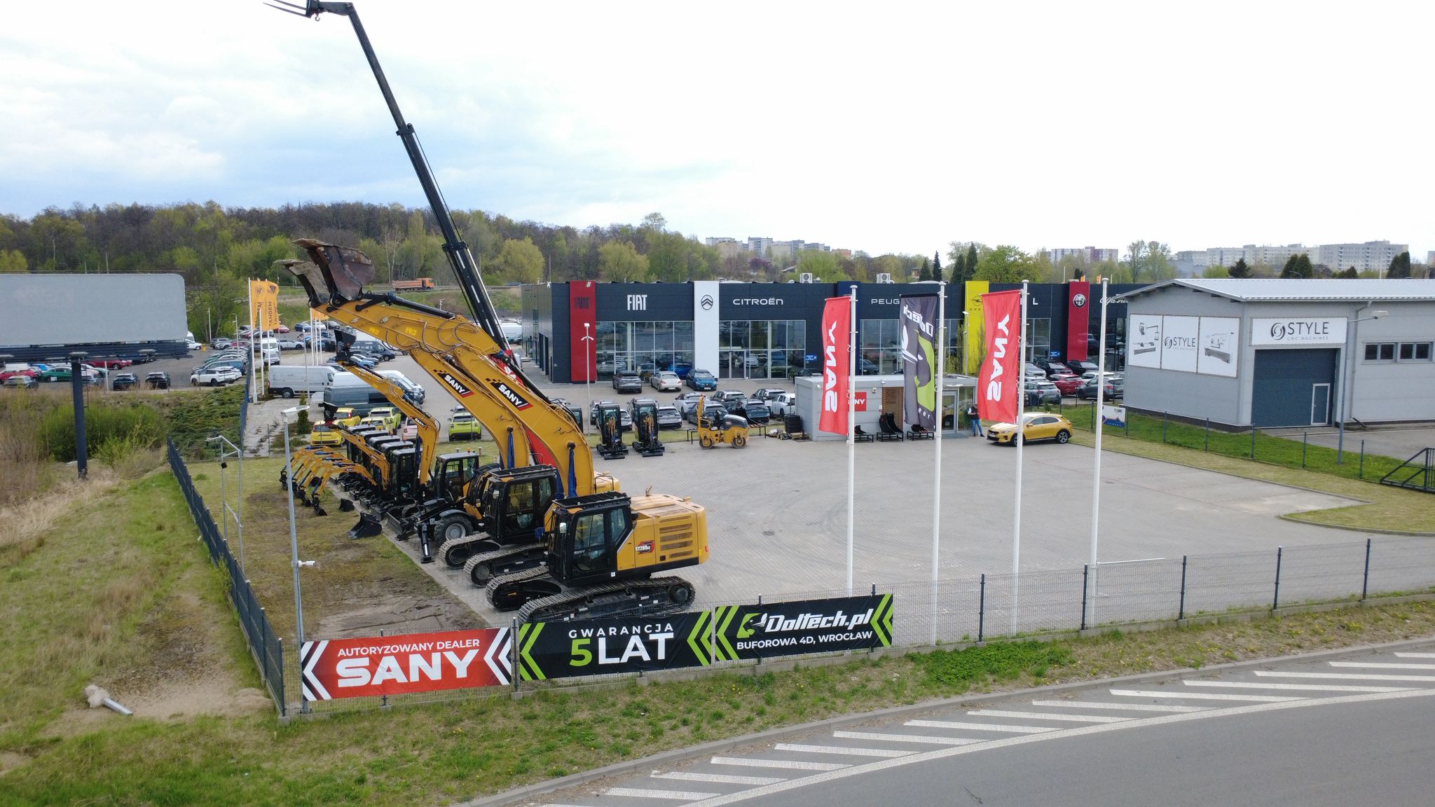 Koparki SANY Sosnowiec plac pokazowy